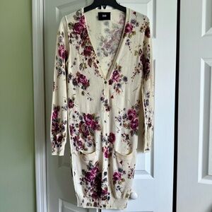 Dolce & Gabbana Long Wool Floral Cardigan